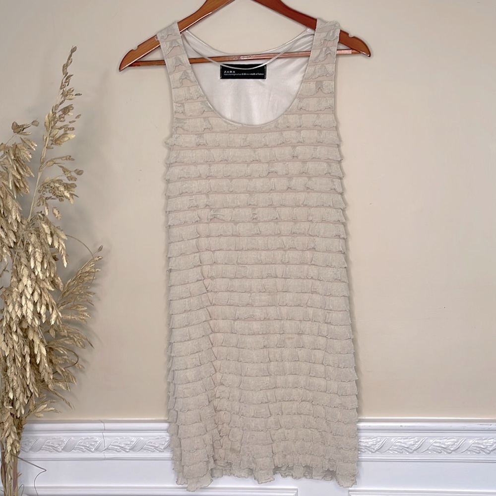 Zara basic evening ruffle dress